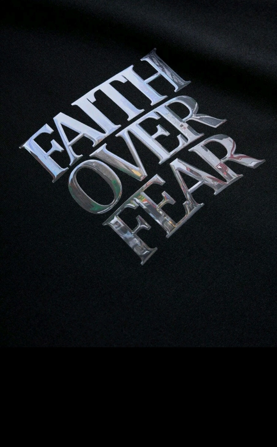 Black Tee With 'Faith Over Fear' Print