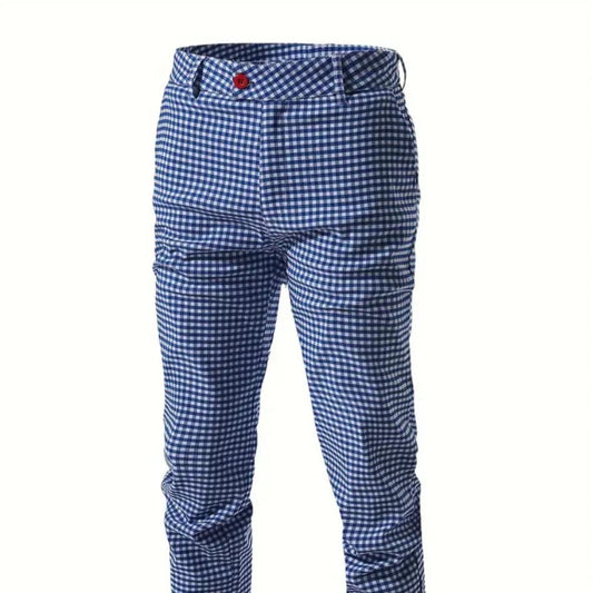 Blue Checkered Men's Pants