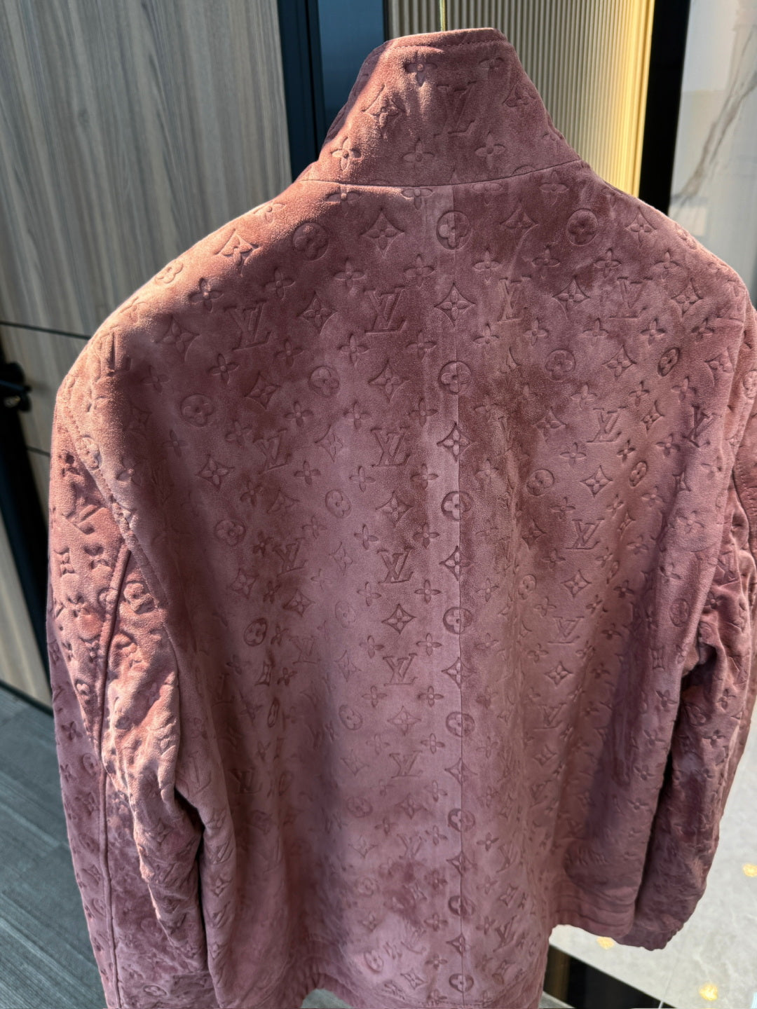 Men LV Monogram embossed leather sports jackets