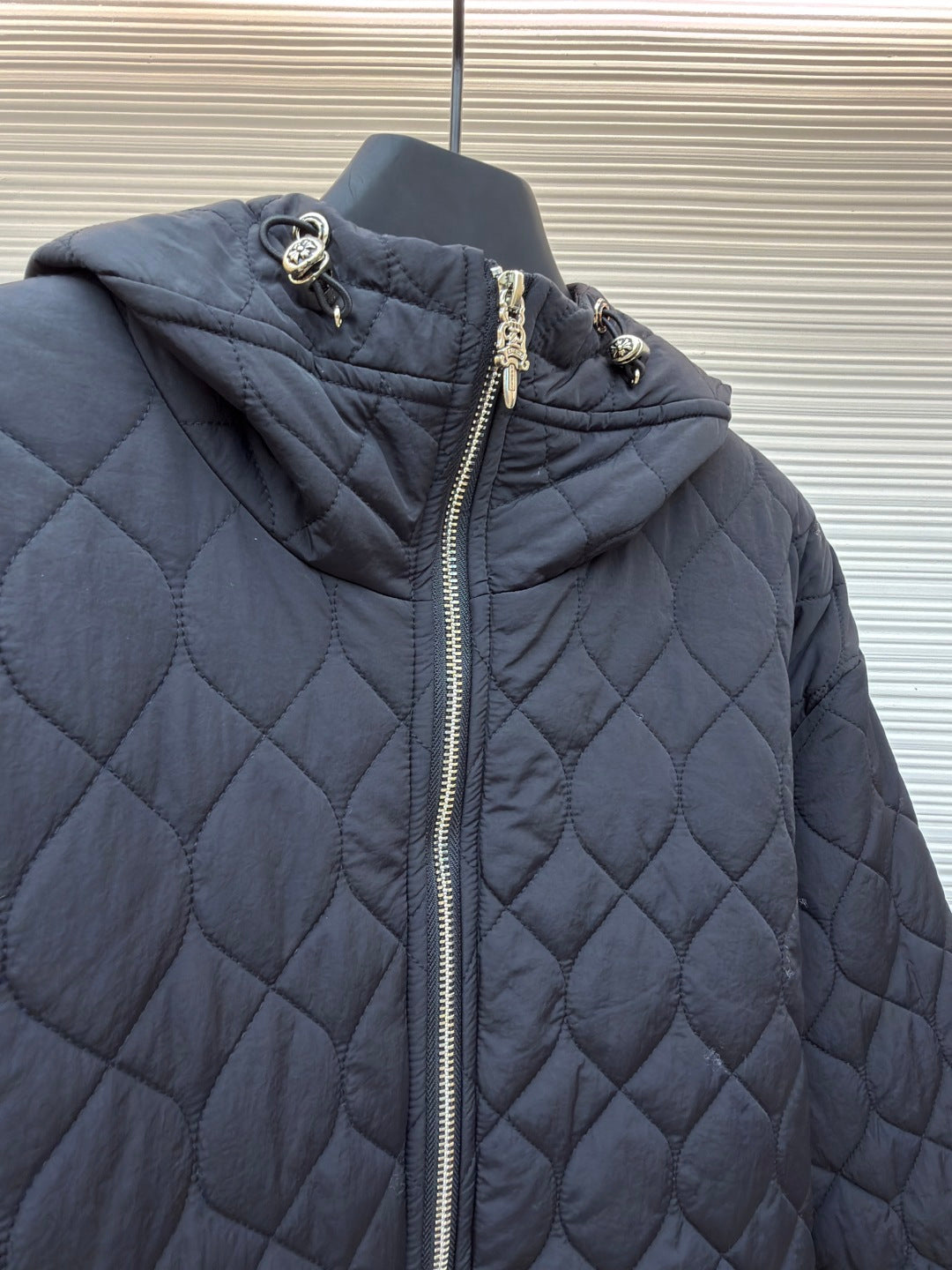 Chrome Hearts Wavy Diamond Quilted Hooded Jacket