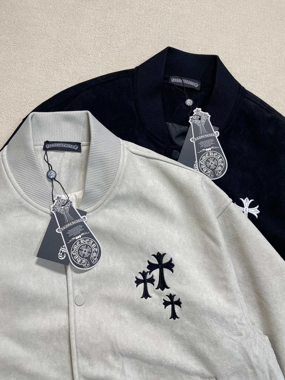Chrome Hearts Suede Baseball Jacket