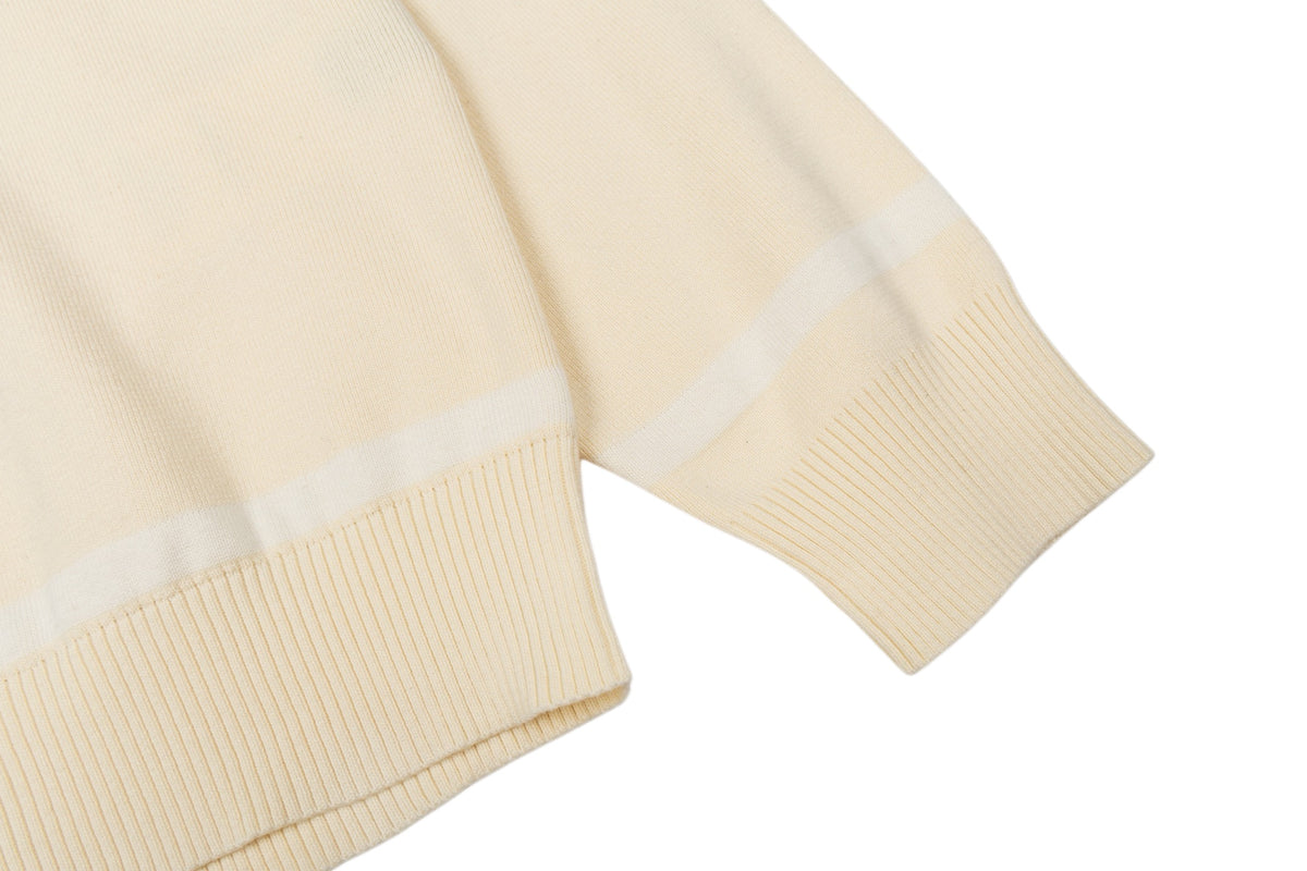 LV Striped Knit Long-Sleeve Polo Shirt
