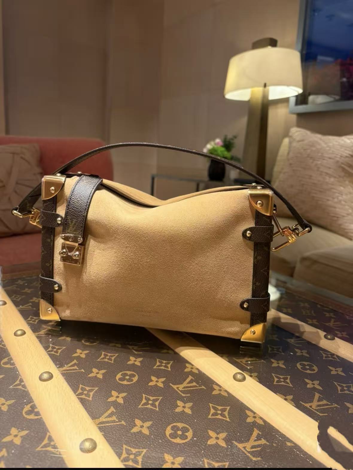 LV Almond Velvet Handbag