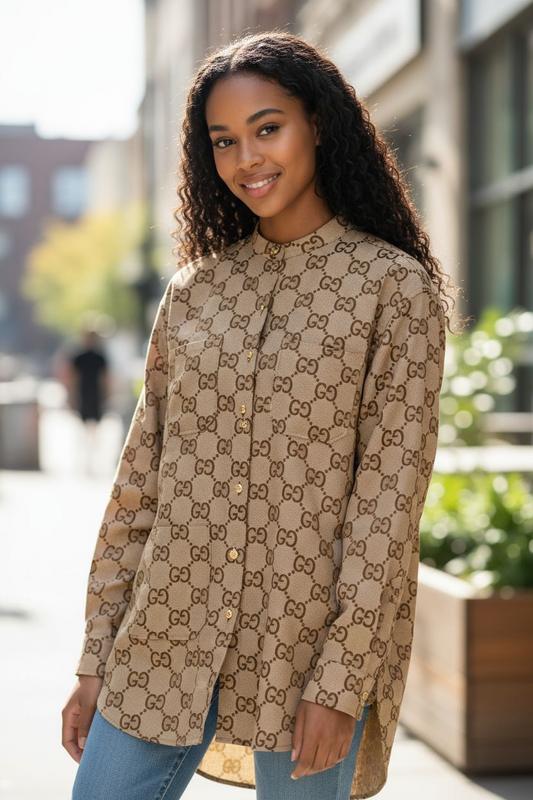 GG Designer Ladies Casual Shirt Long Shirt