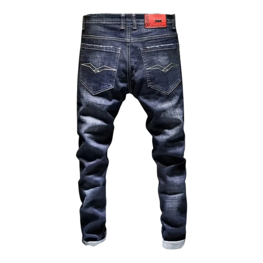 Designer embroidered stretch jeans