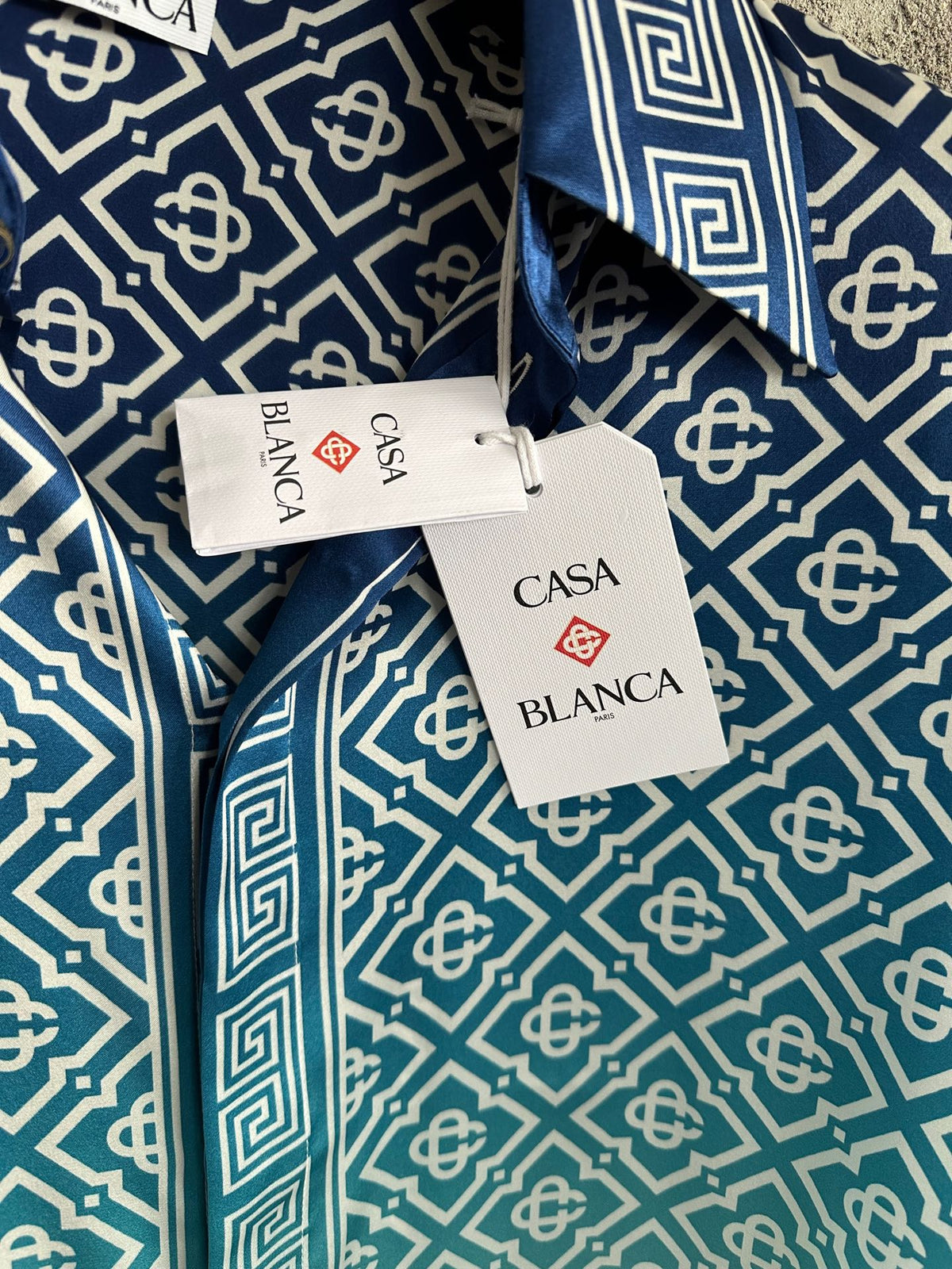 Casablanca Jacquard Silk Long-Sleeved Shirt