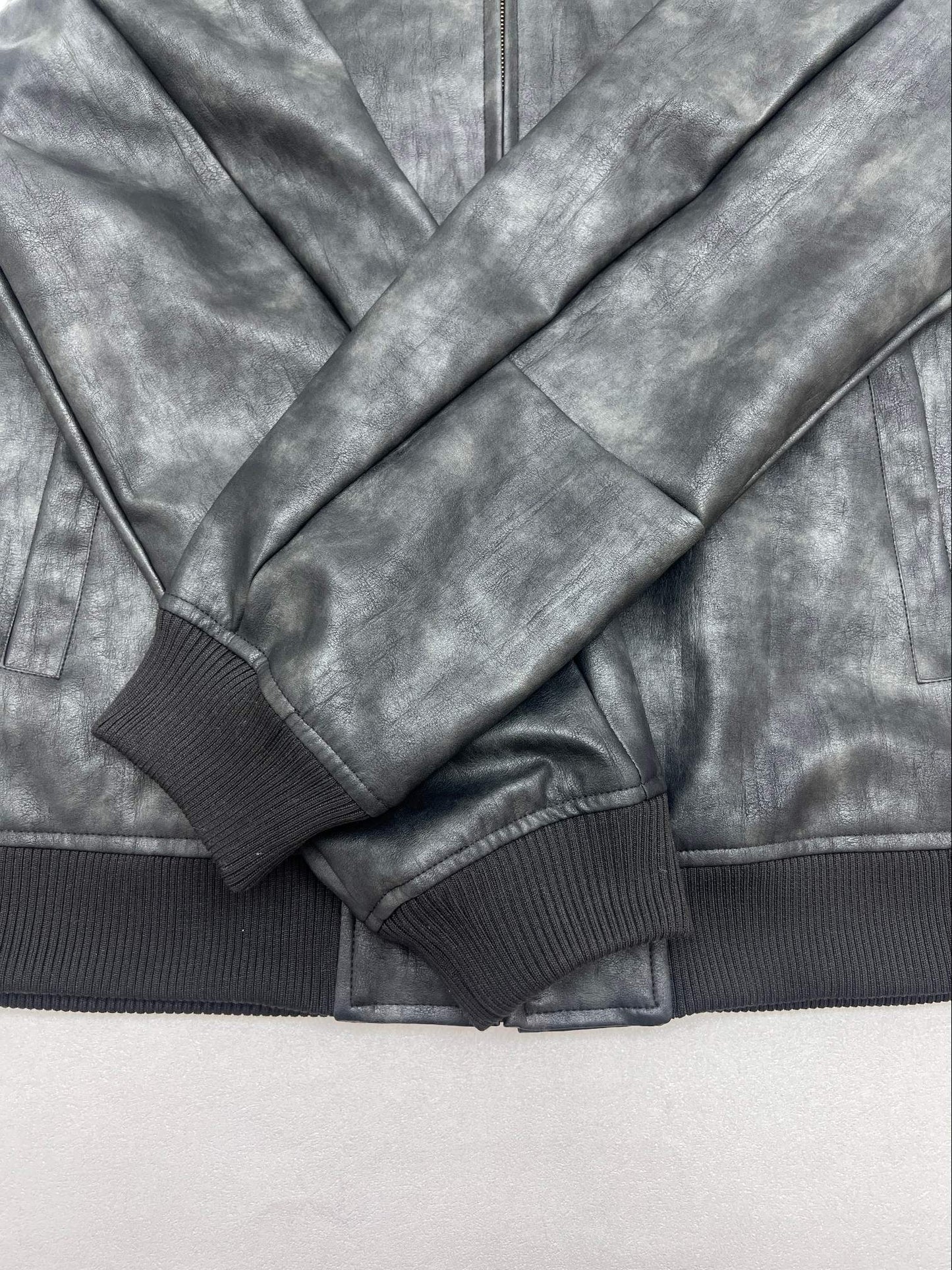 LV Print Washed Leather Jacket