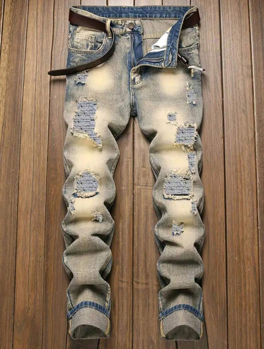Distressed Blue Jeans for Men