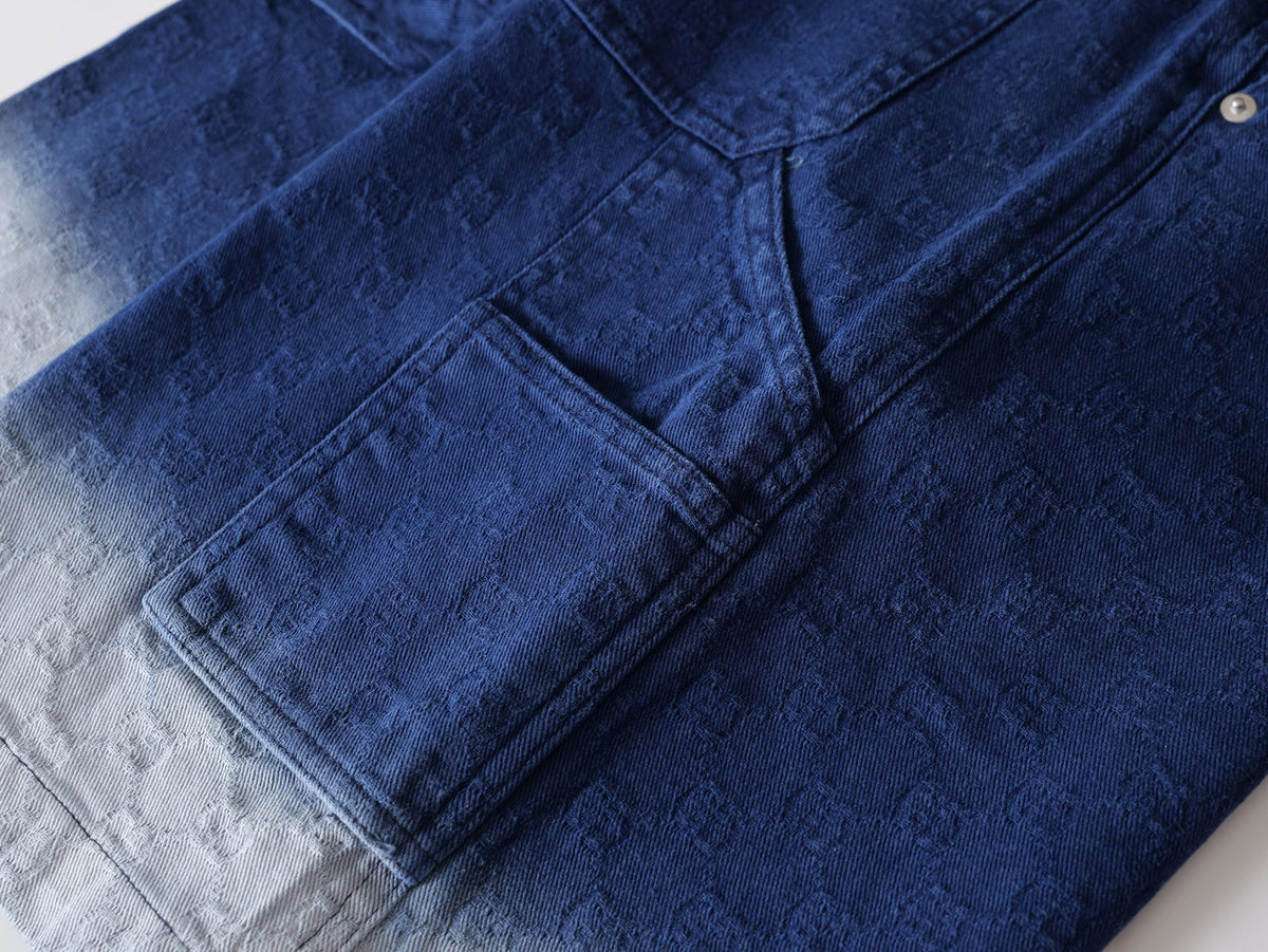Gucci Jacquard Gradient Denim Shorts