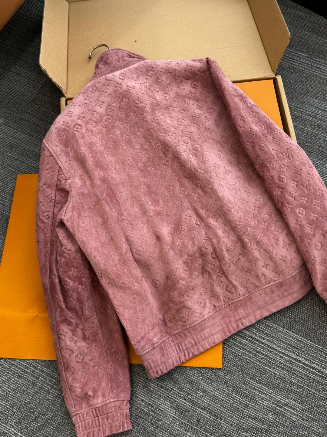 Men LV Monogram embossed leather sports jackets