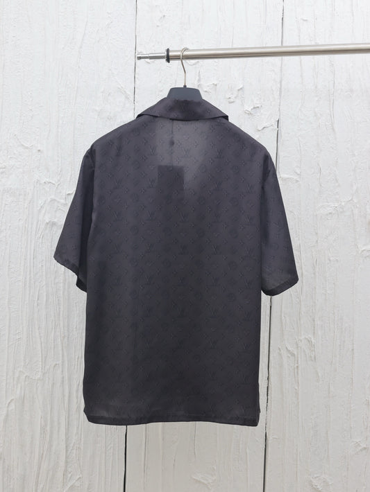 1v*/ Louis Jacquard Collar Short-Sleeve Shirt