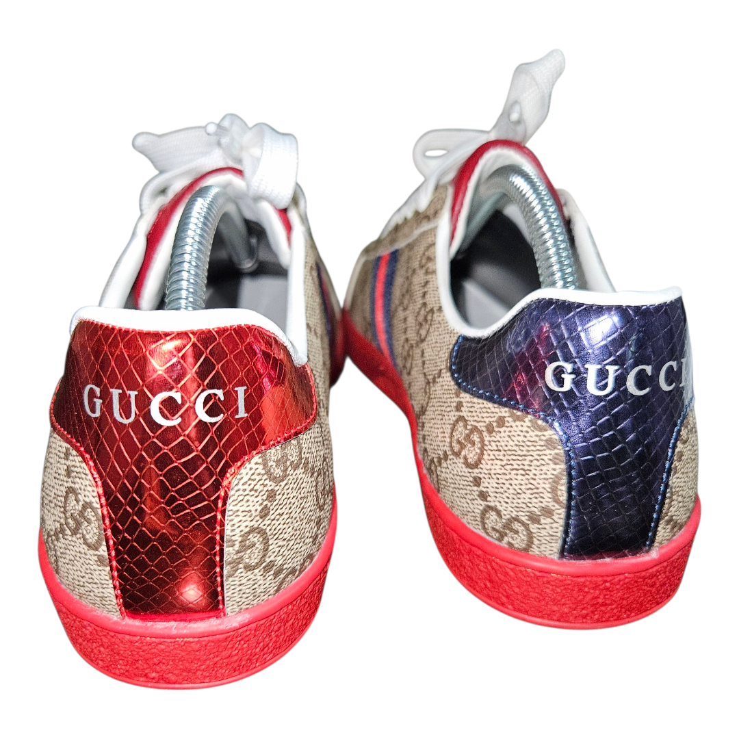 Men's Gucci Ace Low-Top Sneakers with Web