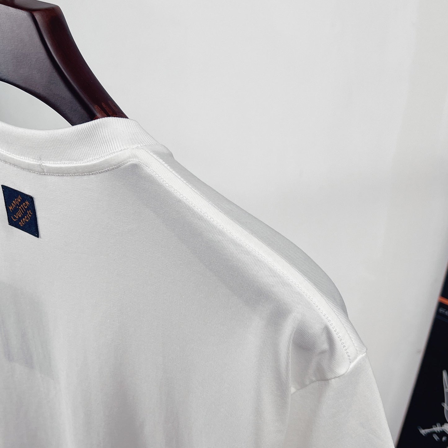 LV Earth flocked Print- Sleeve T-Shirt