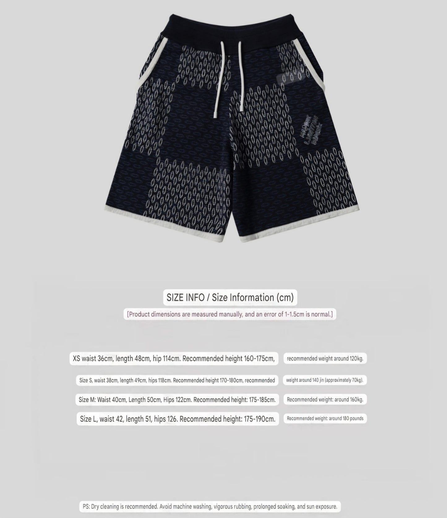 LV checkered knit Shorts