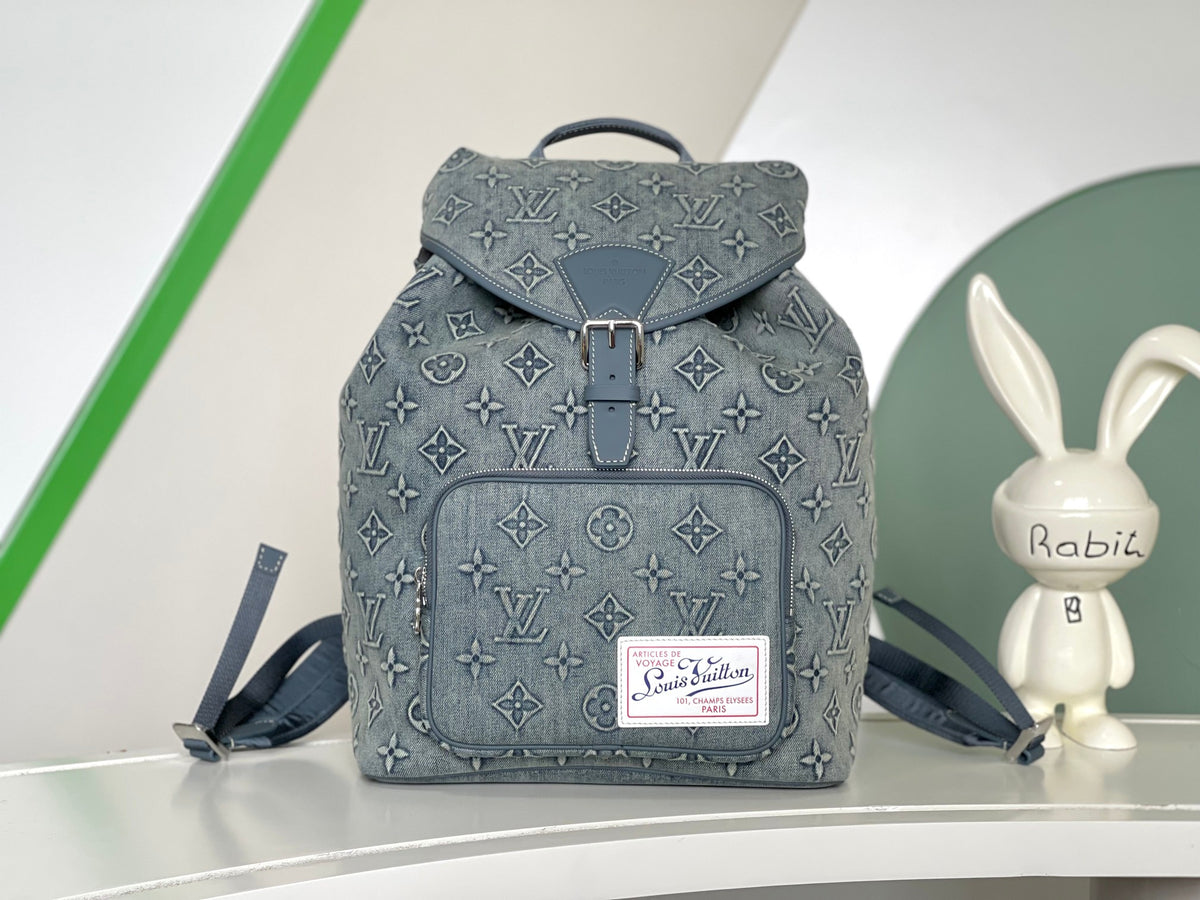 LV Monstsouris Faded Denim Backpack