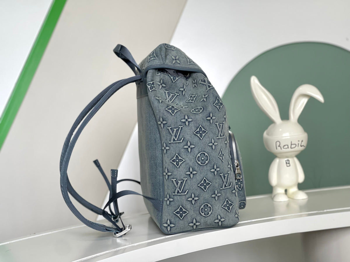 LV Monstsouris Faded Denim Backpack