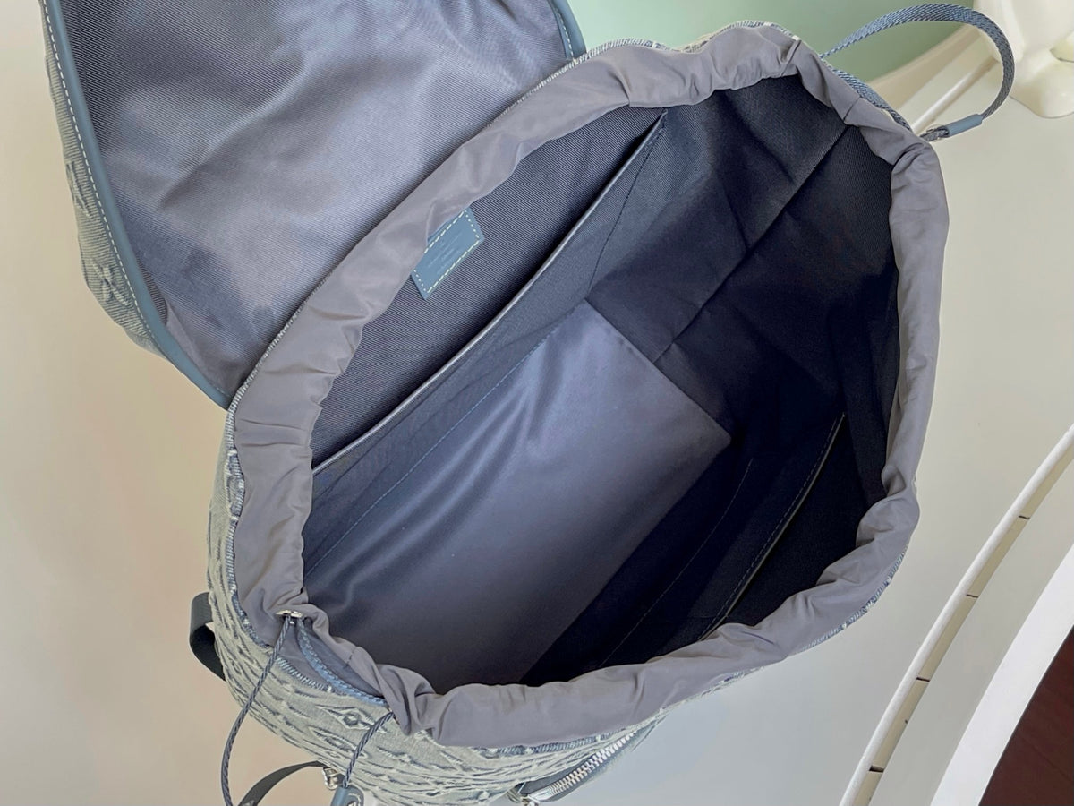 LV Monstsouris Faded Denim Backpack