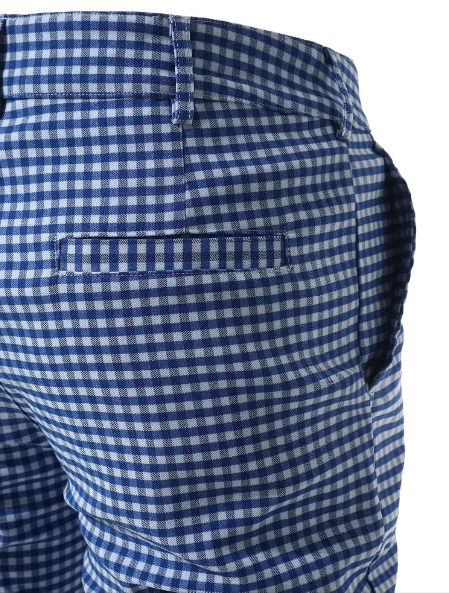 Blue Checkered Men's Pants