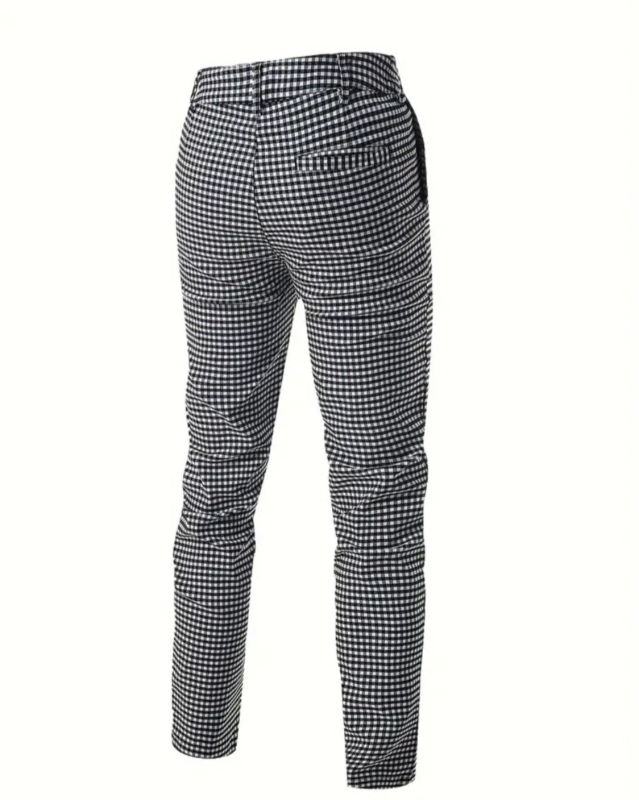 Back and White Checkered Plaid Pants