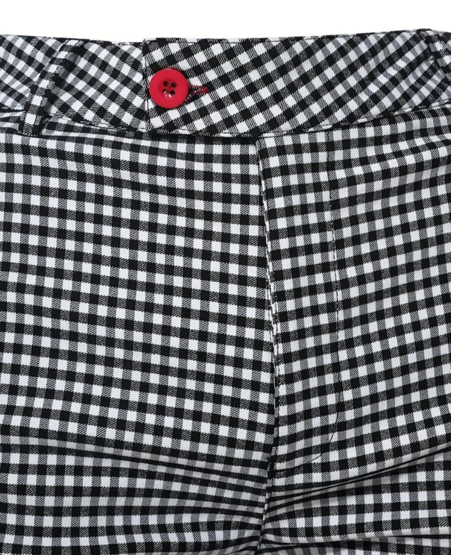 Back and White Checkered Plaid Pants