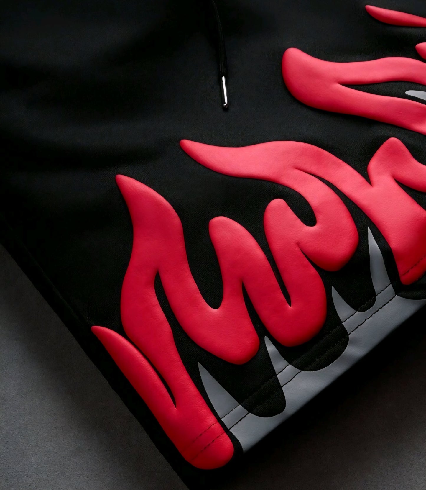 Black and Red Flame Men's Shorts