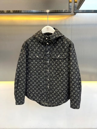 LV Monogram Denim Hooded Shirt/Jacket