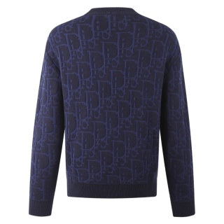 Dior Oblique All-Over Jacquard Crew Neck Sweater