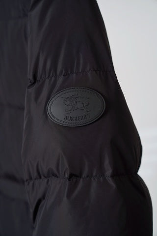 Burberry Plaid Med Length Hooded Down Jacket - Women's