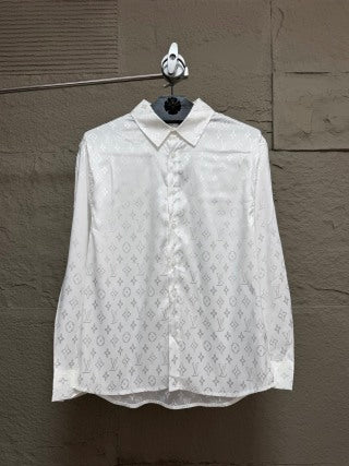 LV Ice Silk Jacquard Long-Sleeve Shirt