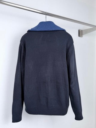 LV Reversible Jacquard Knit Zipper Cardigan