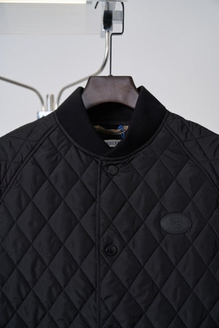 Burberry Check Quilted Jacket Style Cotton Coat