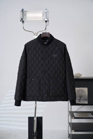 Burberry Check Quilted Jacket Style Cotton Coat