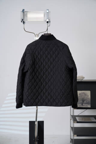 Burberry Check Quilted Jacket Style Cotton Coat