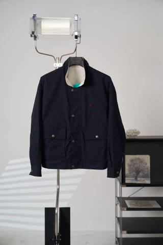 YSL Logo Embroidered Reversible Jacket Womens