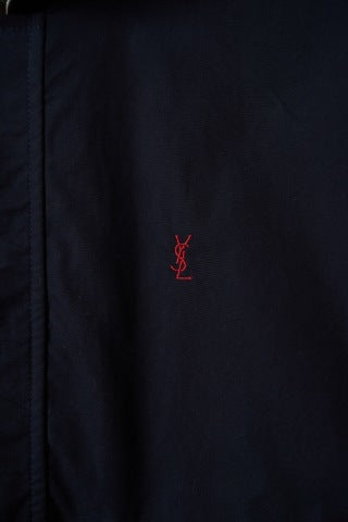 YSL Logo Embroidered Reversible Jacket Womens