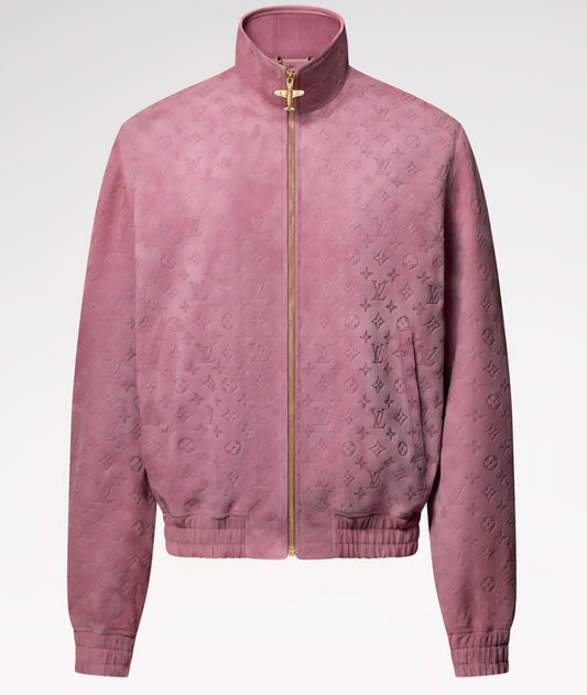 Men LV Monogram embossed leather sports jackets