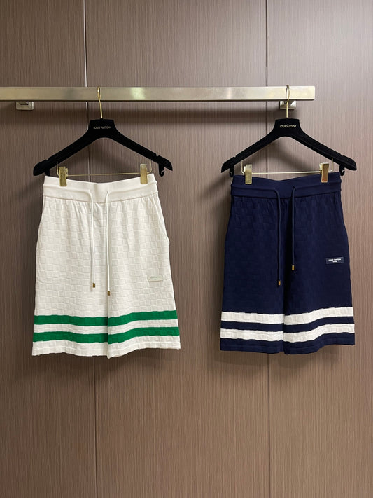 LV Monogrammed Checkered Jaquard Knit Shorts