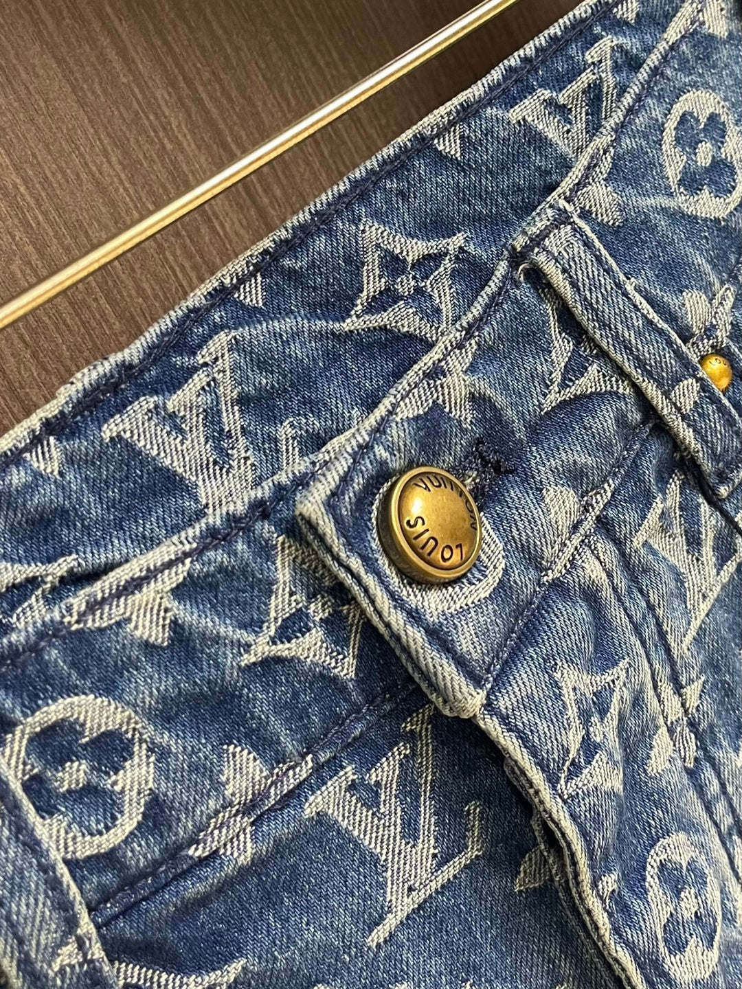 LV Monogram Denim Shorts