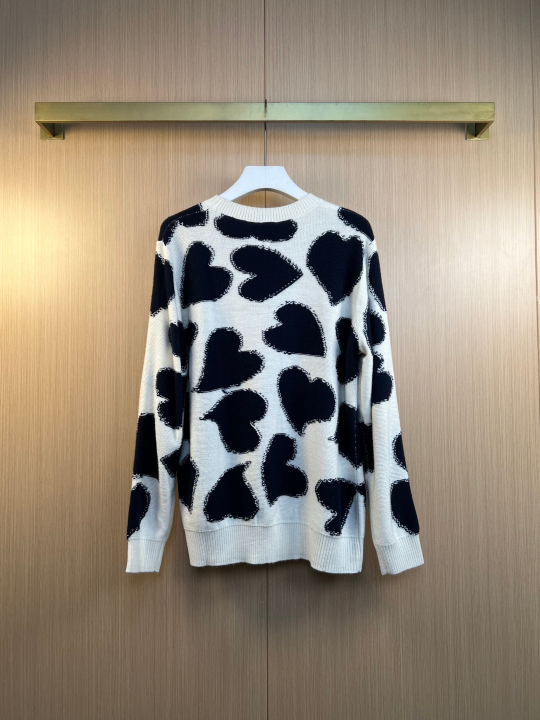 Dior Embroidery Color Block Intarsia Knit Sweater