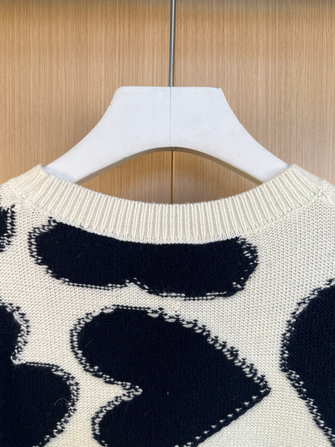 Dior Embroidery Color Block Intarsia Knit Sweater