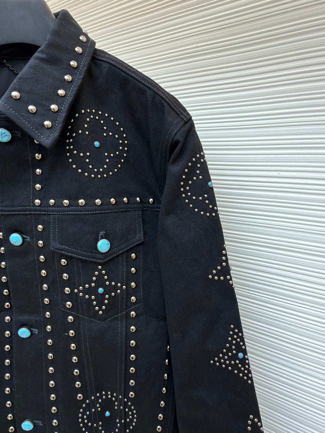 LV Turquoise Studded Denim Jacket