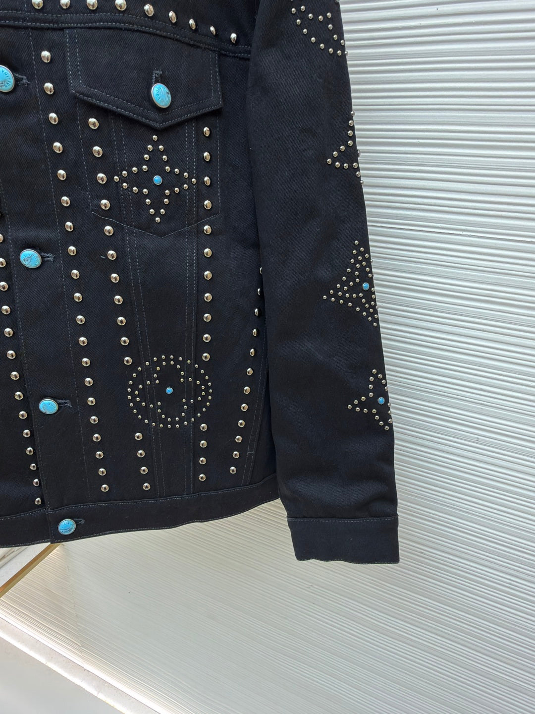 LV Turquoise Studded Denim Jacket