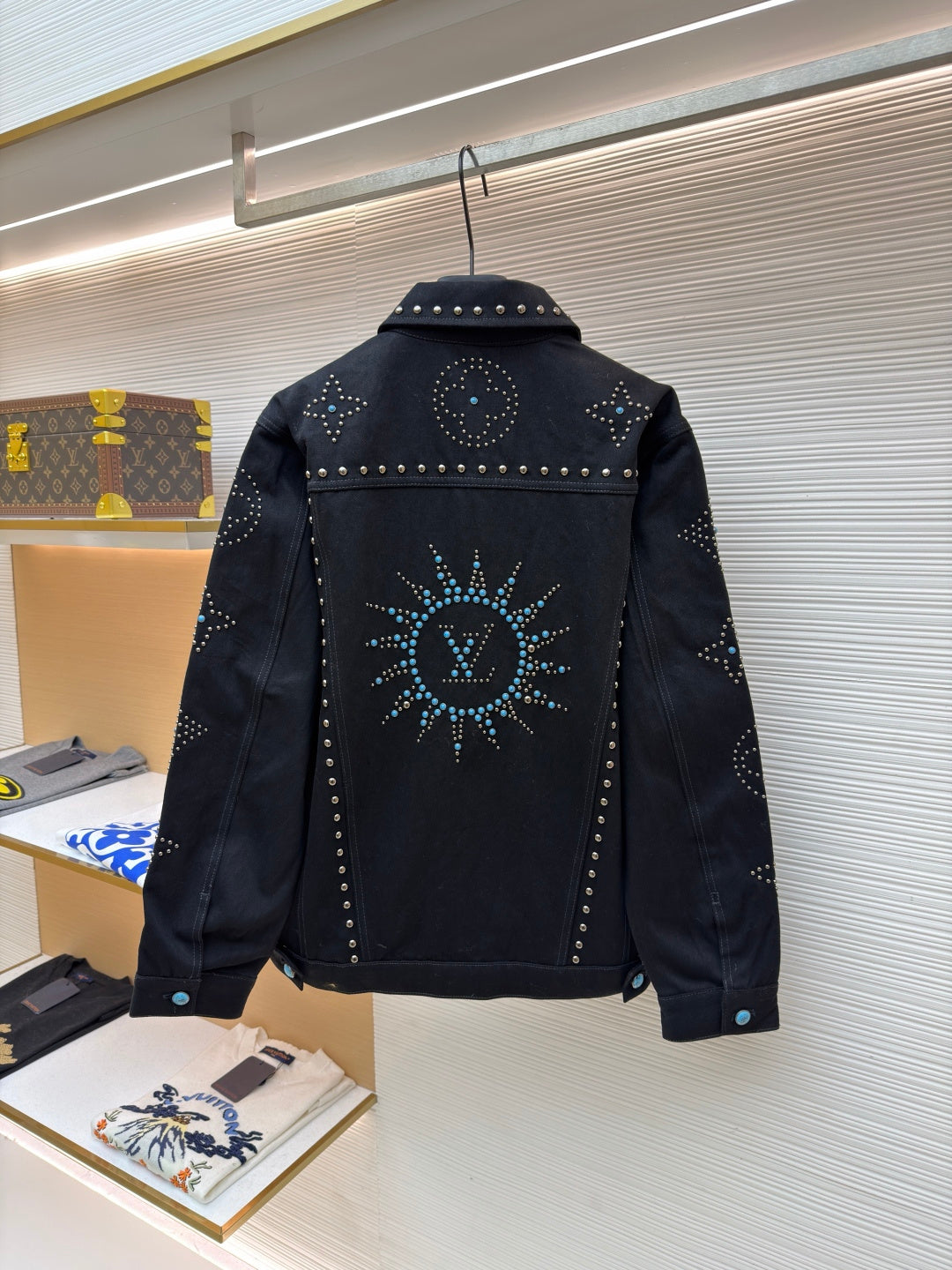 LV Turquoise Studded Denim Jacket
