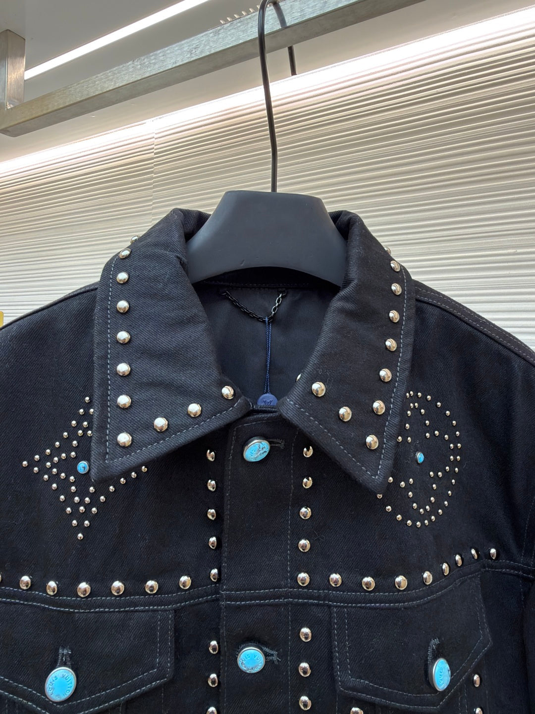 LV Turquoise Studded Denim Jacket
