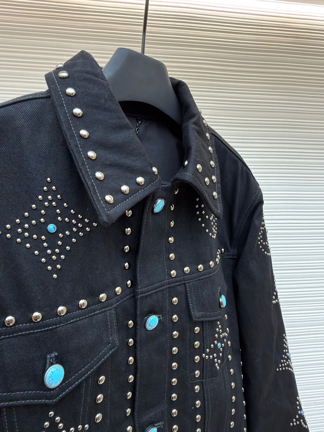 LV Turquoise Studded Denim Jacket