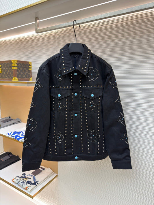 LV Turquoise Studded Denim Jacket