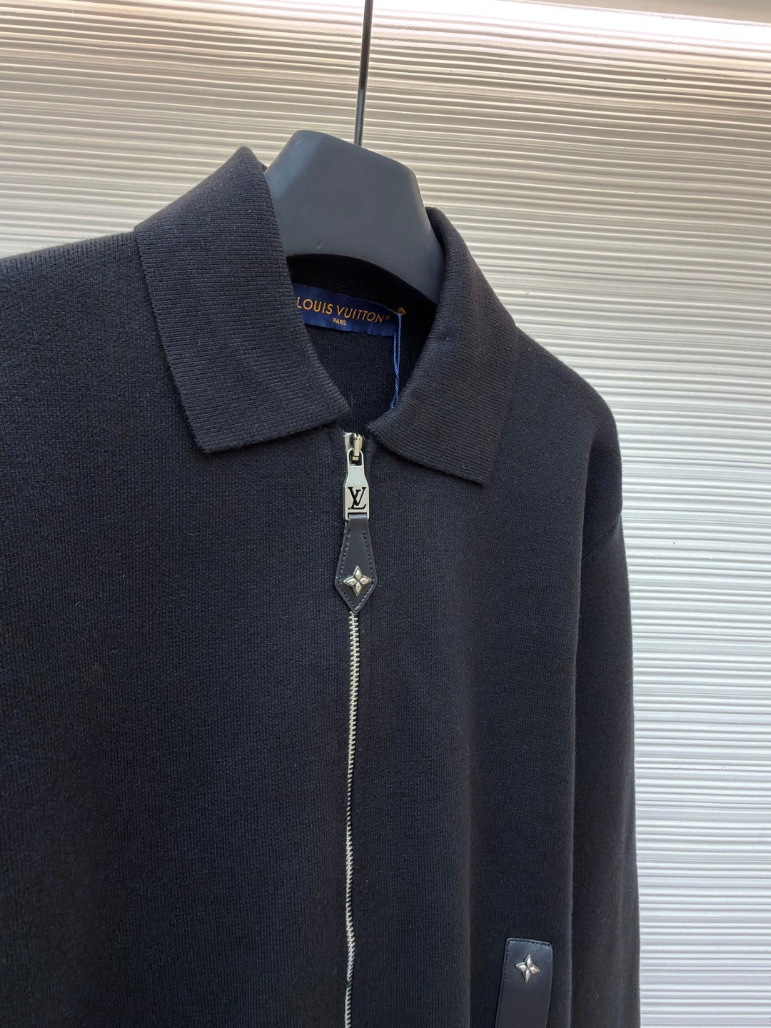LV Leather Knit Belt Jacket