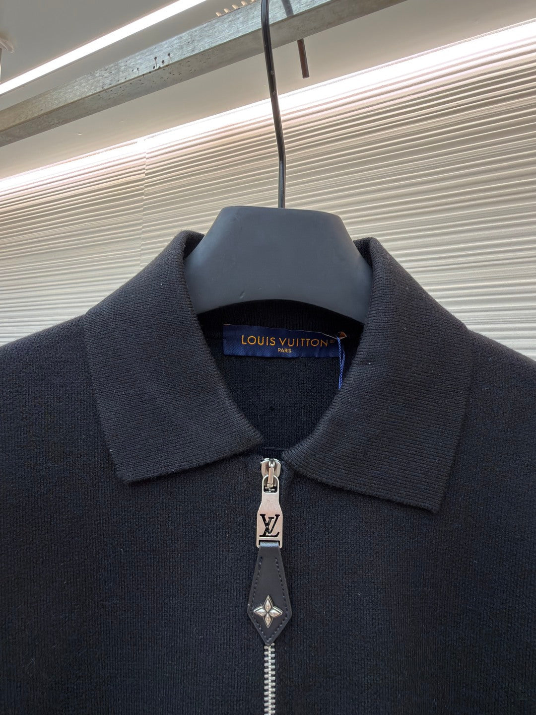 LV Leather Knit Belt Jacket