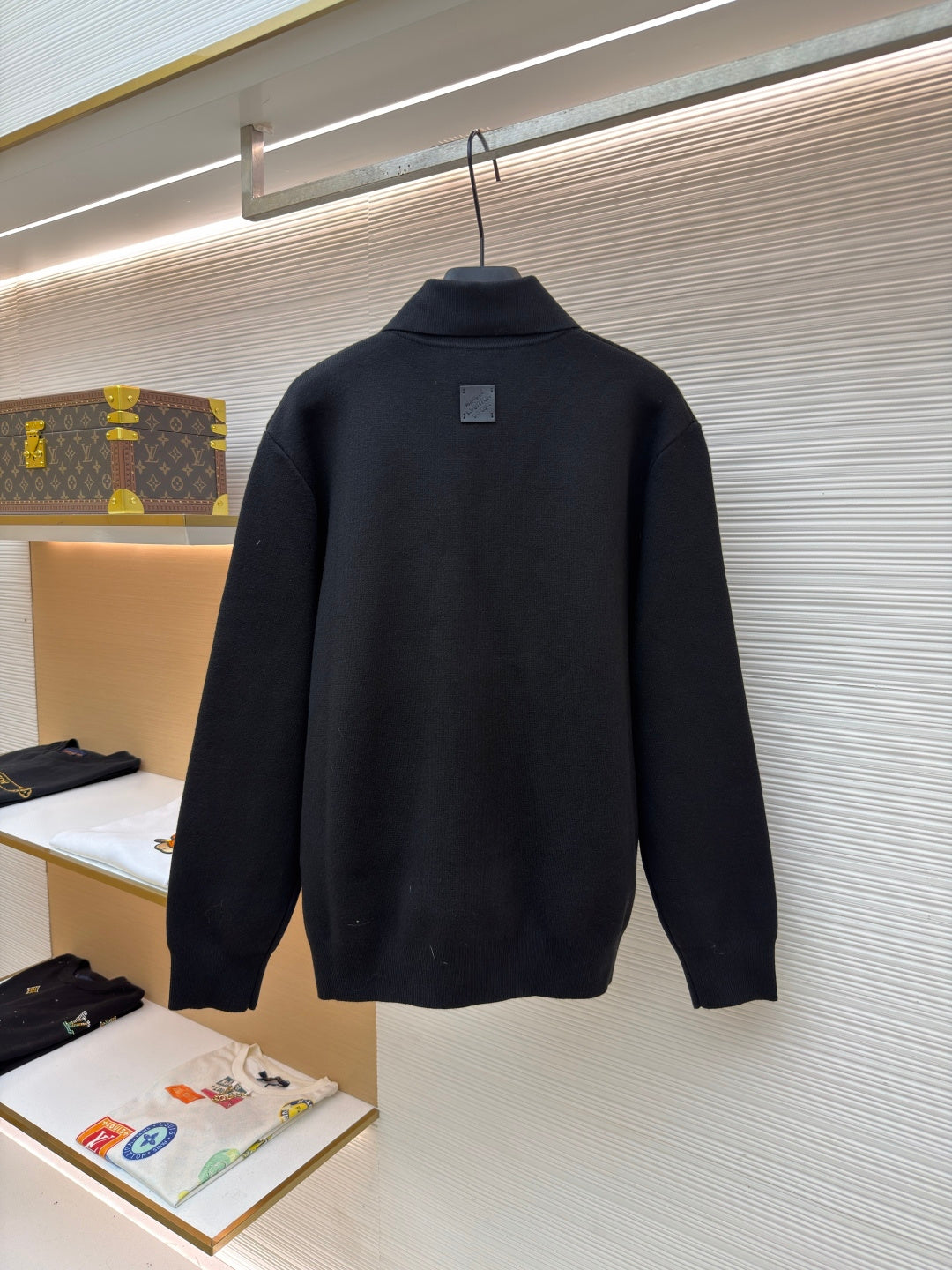 LV Leather Knit Belt Jacket