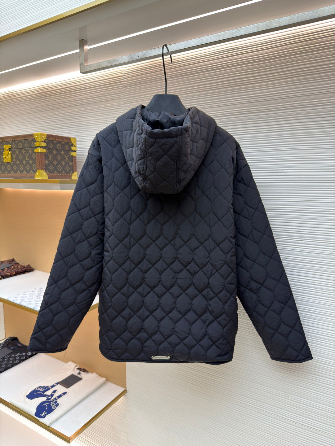 Chrome Hearts Wavy Diamond Quilted Hooded Jacket